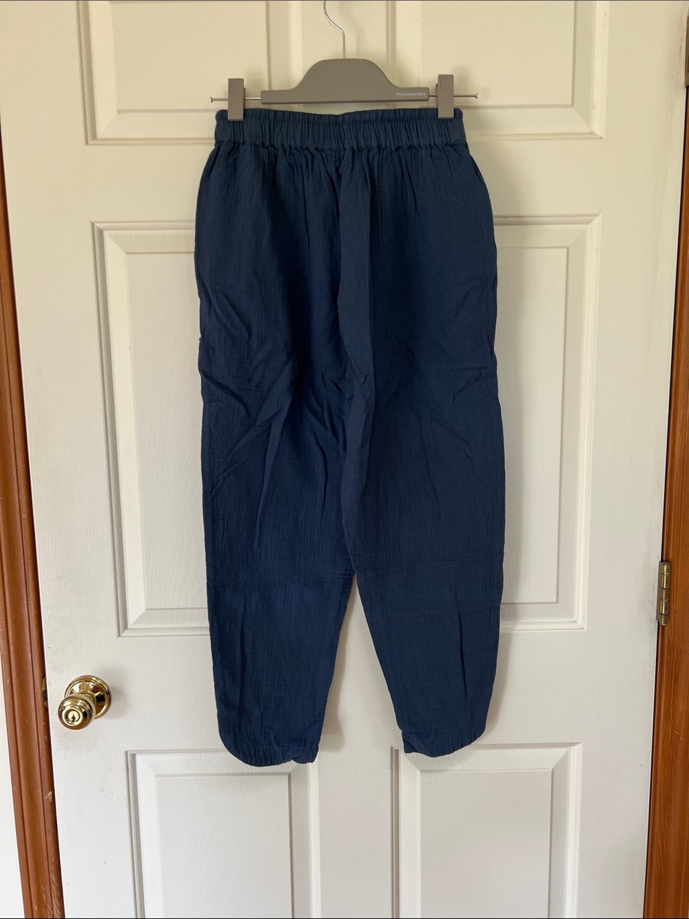 Pact Organic Coastal Double Gauze Tapered Pull-On Pant XS French Navy - Picture 6 of 9